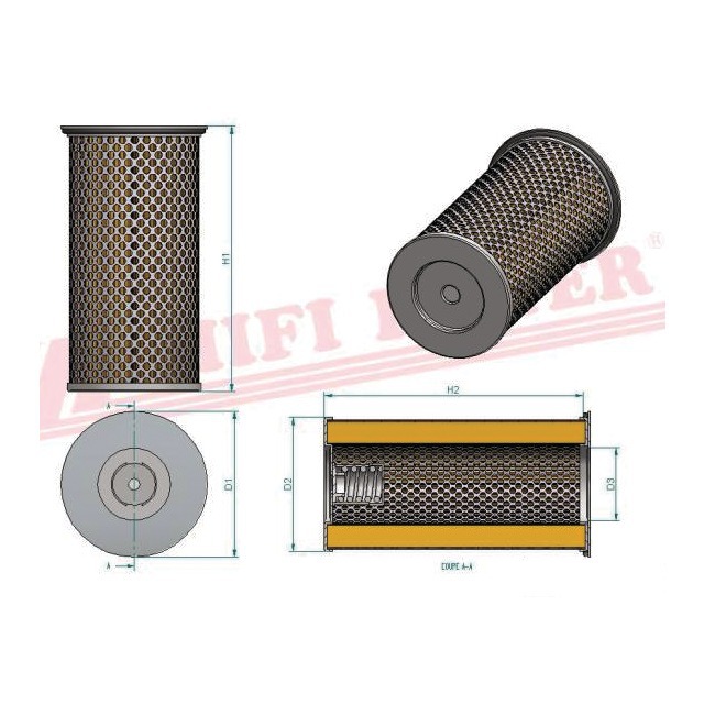 Filtre Hydraulique SH 52262 Hifi Filter référence fournisseur HIFSH52262